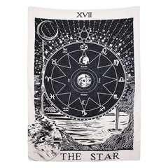 Tapisserie monochrome de tarot « L'Étoile »