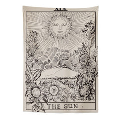 Tapisserie monochrome de tarot « Le Soleil »