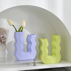 Vase en céramique pastel Wavy U