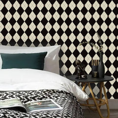 Abnehmbare Tapete im Vintage-Argyle-Muster