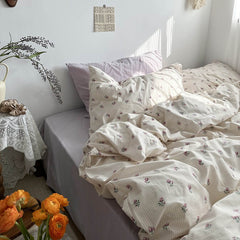 Vintage Grandmacore Bettwäscheset mit Blumendruck