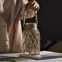 Rustic Hanging Glass Jar