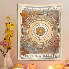 Tapisserie de Tarot de la Roue du Zodiaque