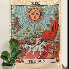 Tapisserie colorée du Tarot « Le Soleil »