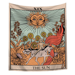 Tapisserie colorée du Tarot « Le Soleil »