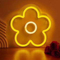Gelbe Blume LED Wand Neon Zeichen