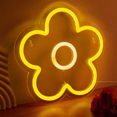 Gelbe Blume LED Wand Neon Zeichen