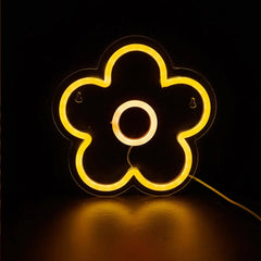Gelbe Blume LED Wand Neon Zeichen