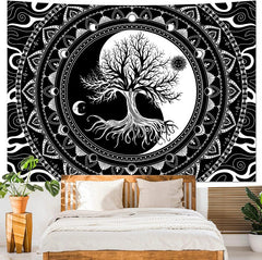 Yin Yang Tree of Life Tapestry