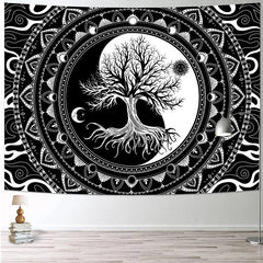 Yin Yang Tree of Life Tapestry