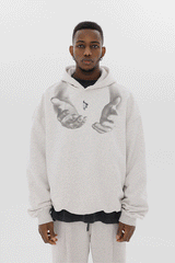 Monogram Embroidered Hand Print Hoodie - 1876