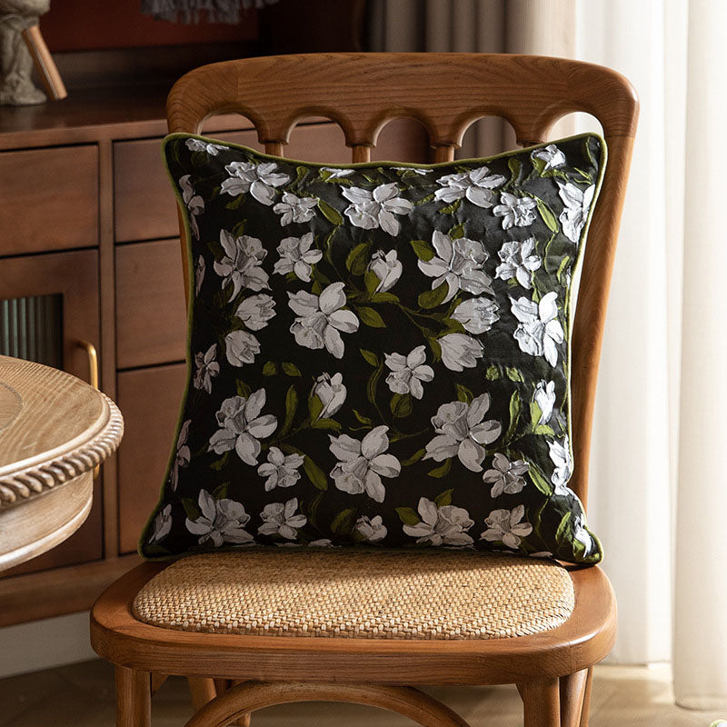 Gardenia Floral Pattern Zipper Pillowcase