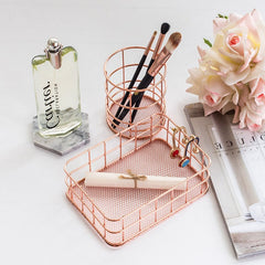 Aesthetic Rose Gold Beauty Basket