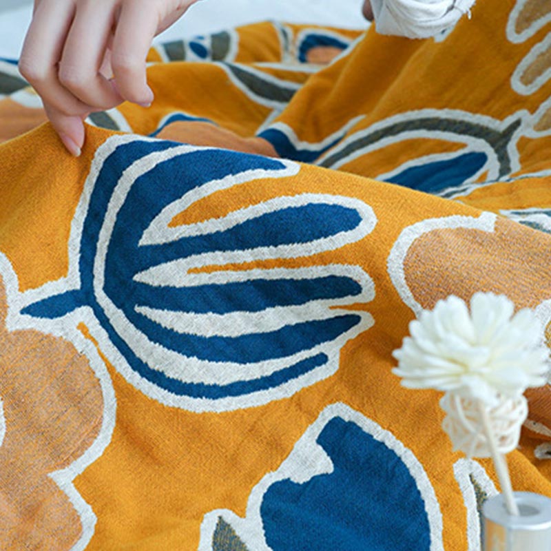 Bohemian Flower Print Double Side Quilt