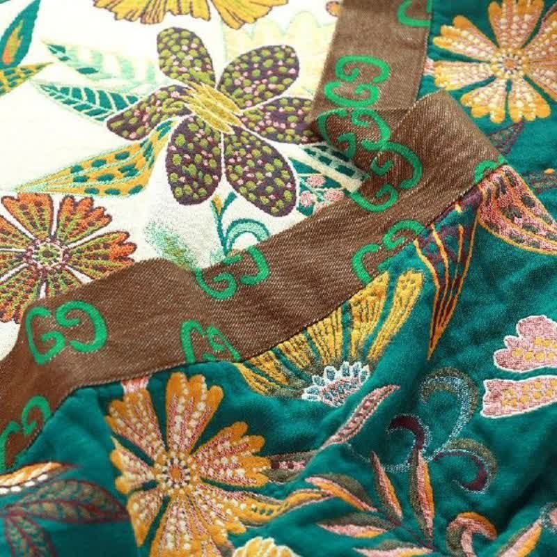 Luxuriant Flower Cotton Reversible Soft Quilt