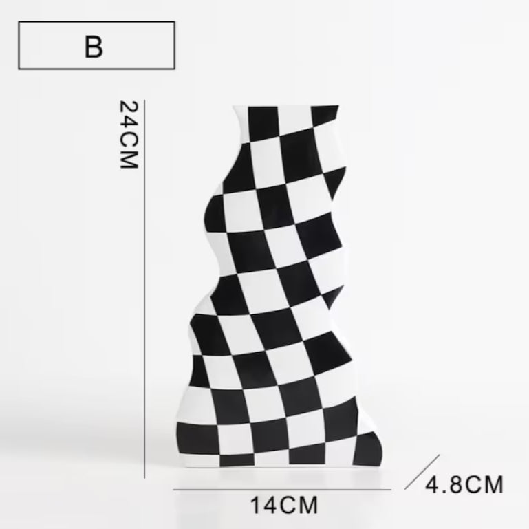 Checkered Ceramic Vase