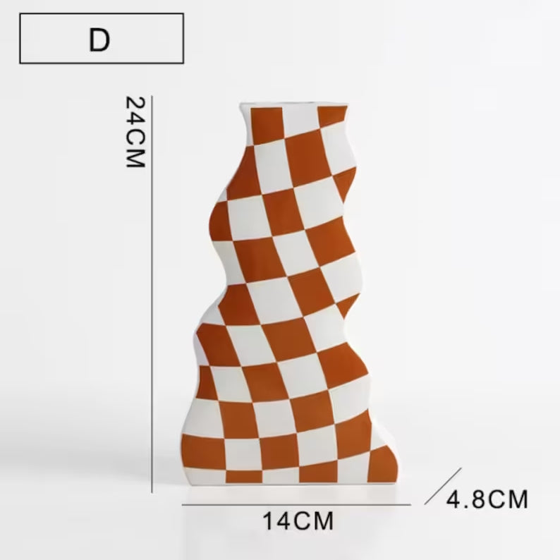 Checkered Ceramic Vase