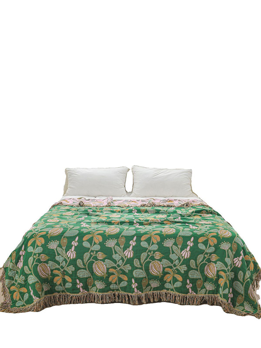 Print Plant Four Season Sofa Throw Boho Throw Blanket