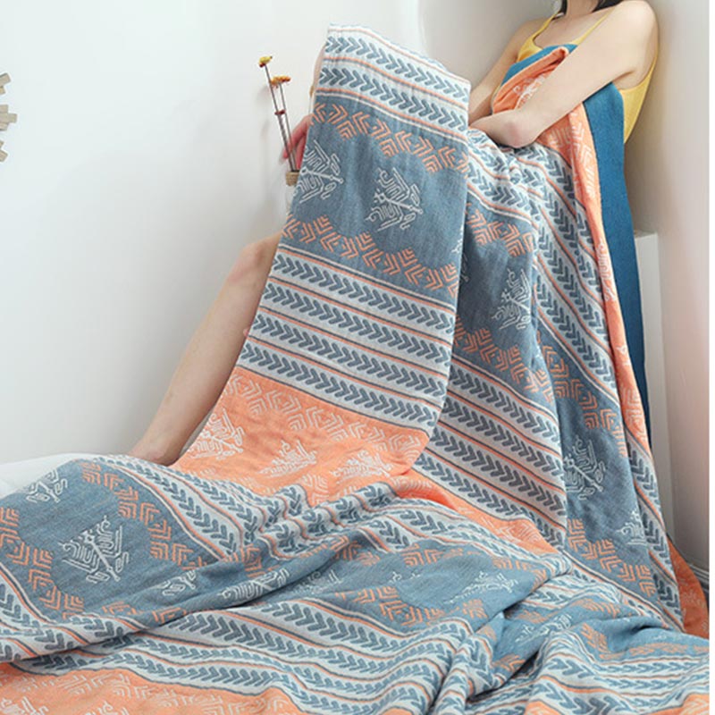 Wheat Ear Texture Cotton Reversible Quilt