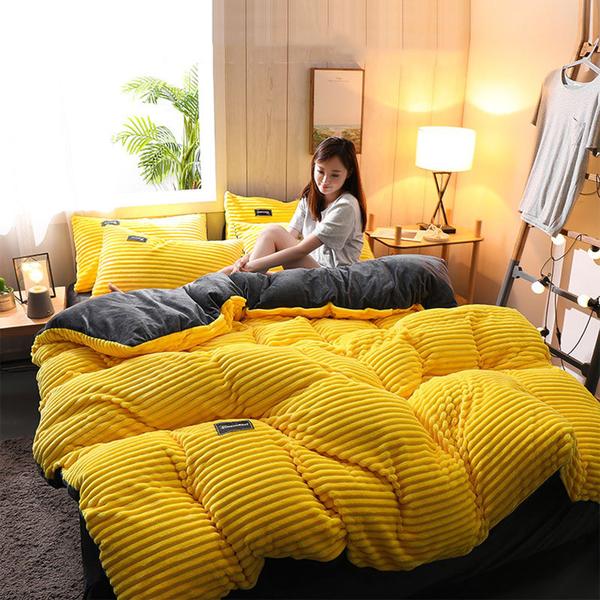Thicken Corduroy Velvet Bedding Set by LuxuryLifeWay