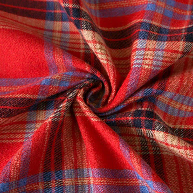 Classic Red Plaid Tassel Sofa Protector
