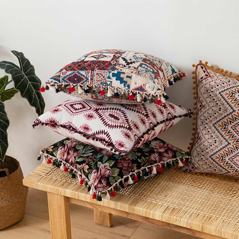 Morocco Pillow Case Tassels Pillow Covers