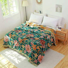 Luxuriant Flower Cotton Reversible Soft Quilt