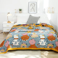 Cute Animal Cartoon Reversible Cotton Quilt