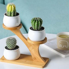Support en bois pour pot de fleurs