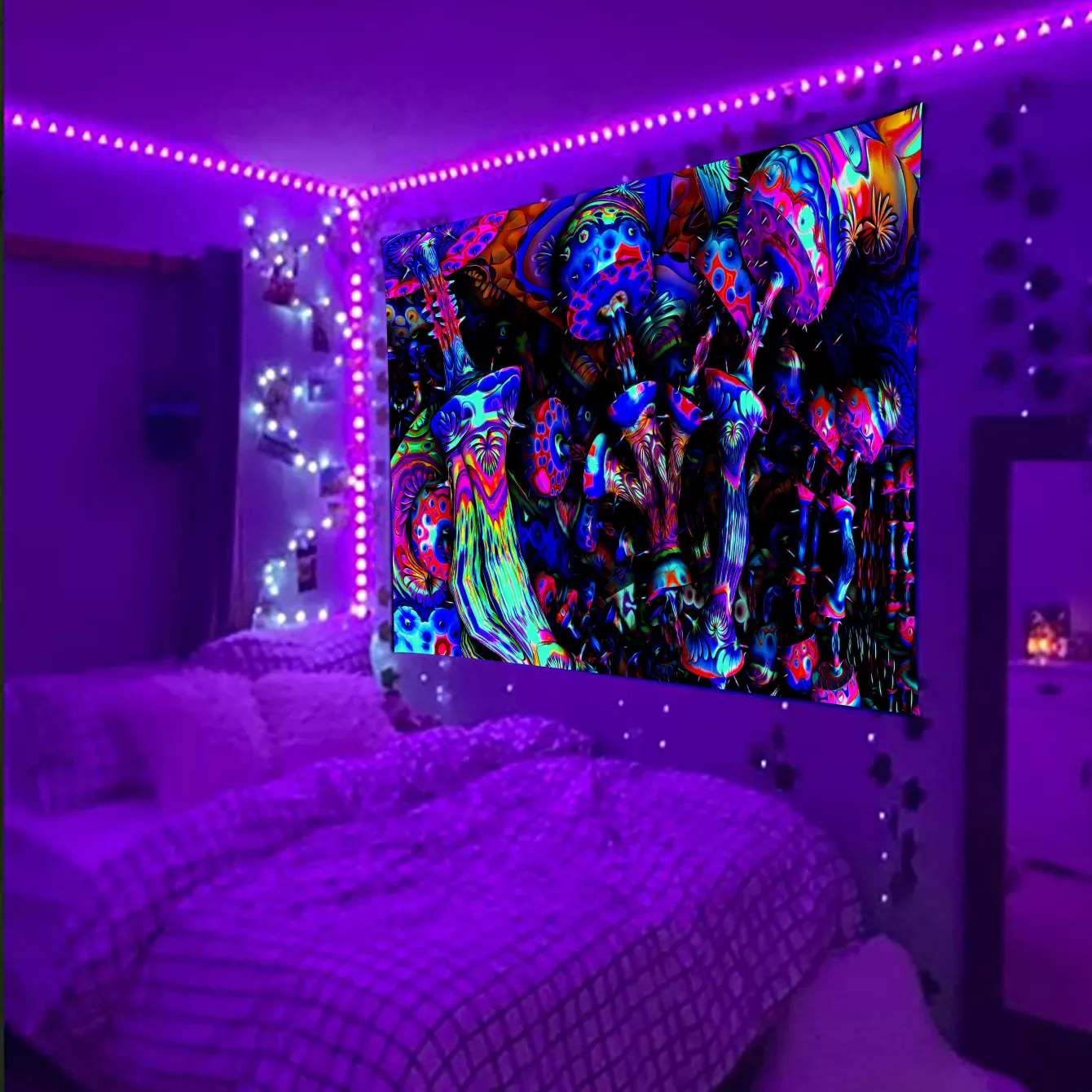 Trippy Black Light Tapestry