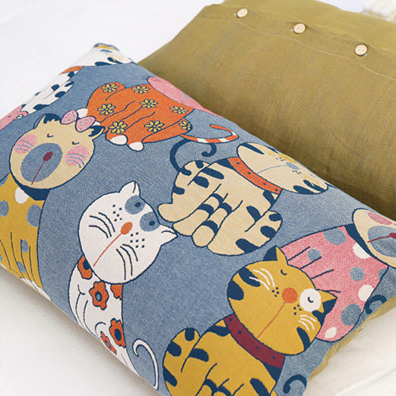Cute Cats Pure Cotton Button Pillowcases (2PCS)