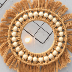 Brown Macrame Mirror