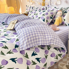 Purple Flowers Bedding Set