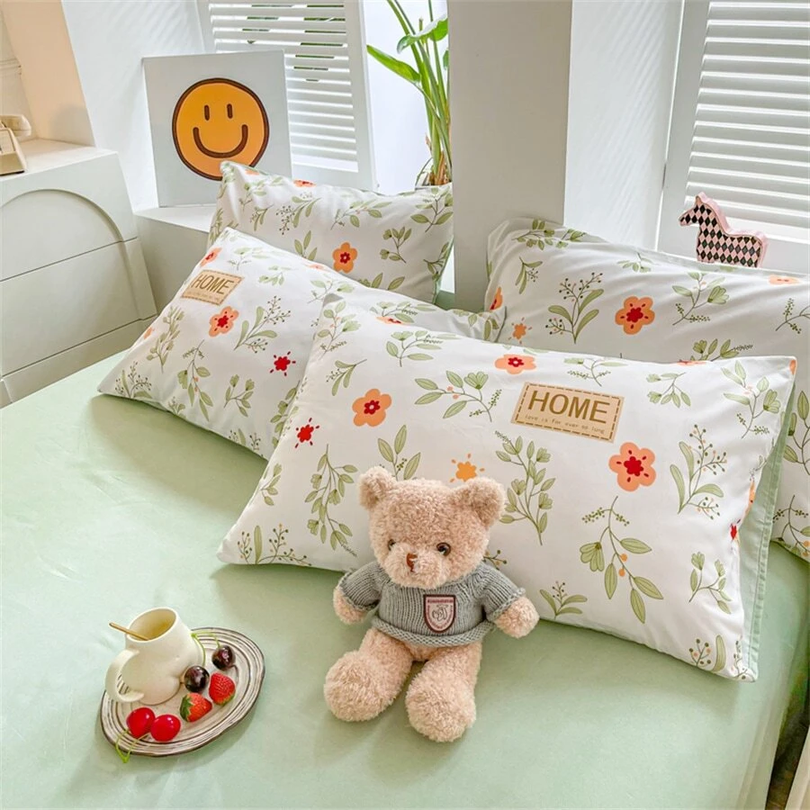Minty Floral Bedding Set