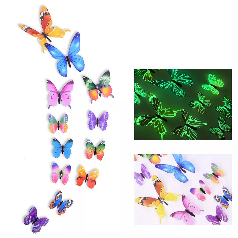 Luminous 3D Butterfly Stickers