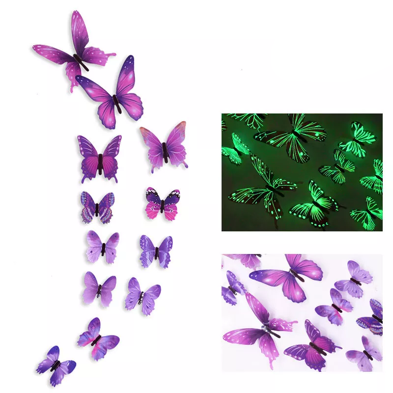 Luminous 3D Butterfly Stickers