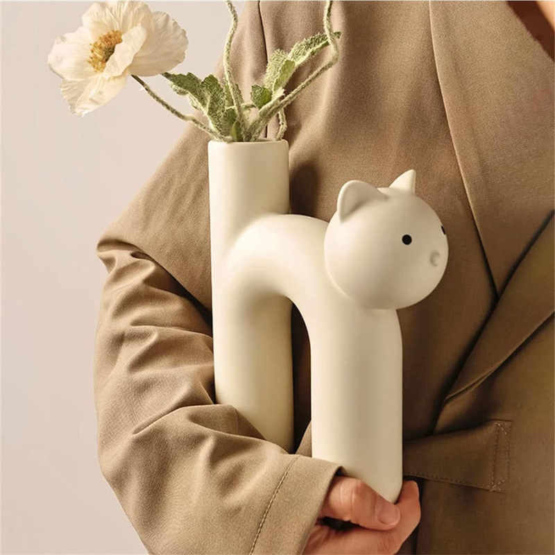 Aesthetic Cat Vase