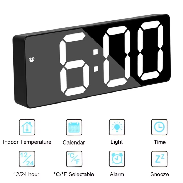 Mirror Screen Alarm Clock