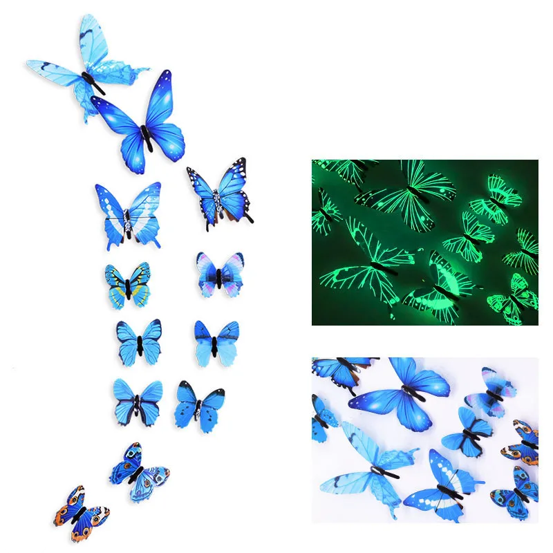 Luminous 3D Butterfly Stickers