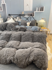 Winter Thickened Mink Velvet Bed Four Piece Set by LSI