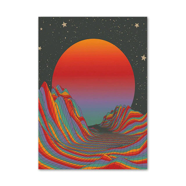 Vaporwave 3D Surface Canvas Posters