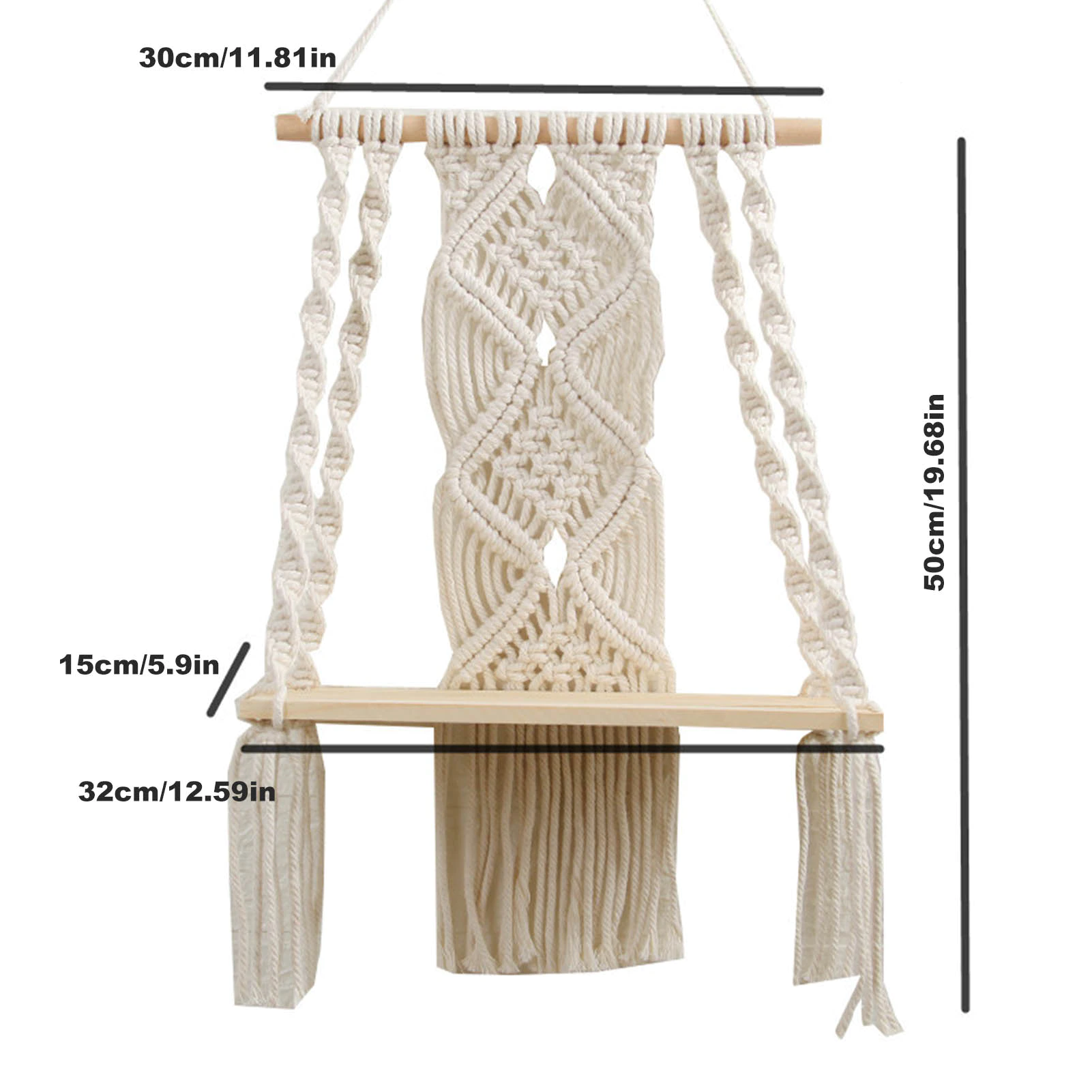 Boho Style Macrame Shelve