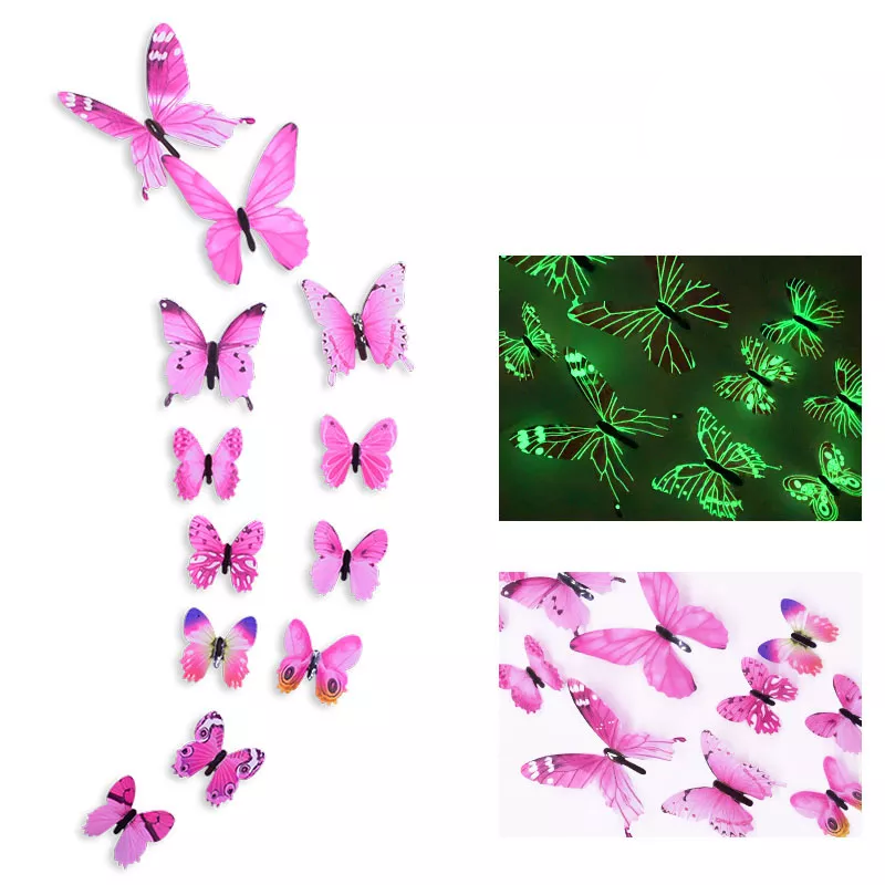 Luminous 3D Butterfly Stickers