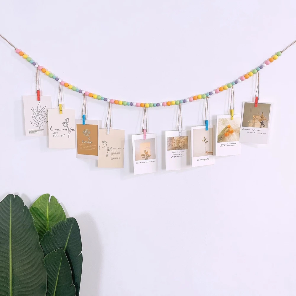 Wooden Beads Wall Hanging Photo Display