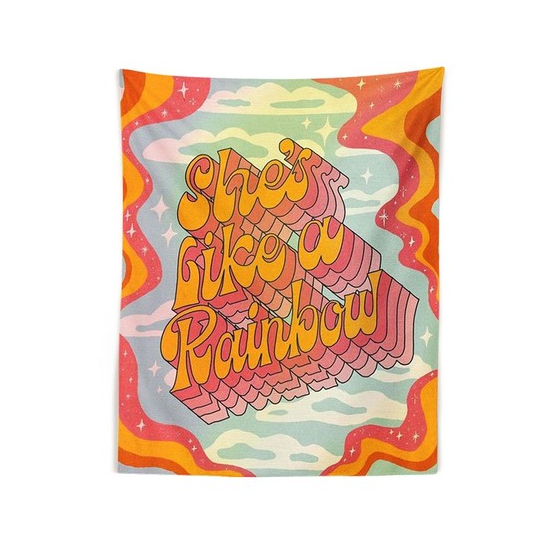 Retro Rainbow Tapestry