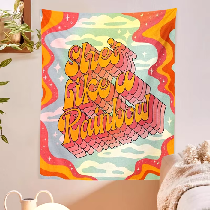 Retro Rainbow Tapestry