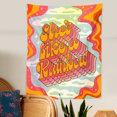 Retro Rainbow Tapestry