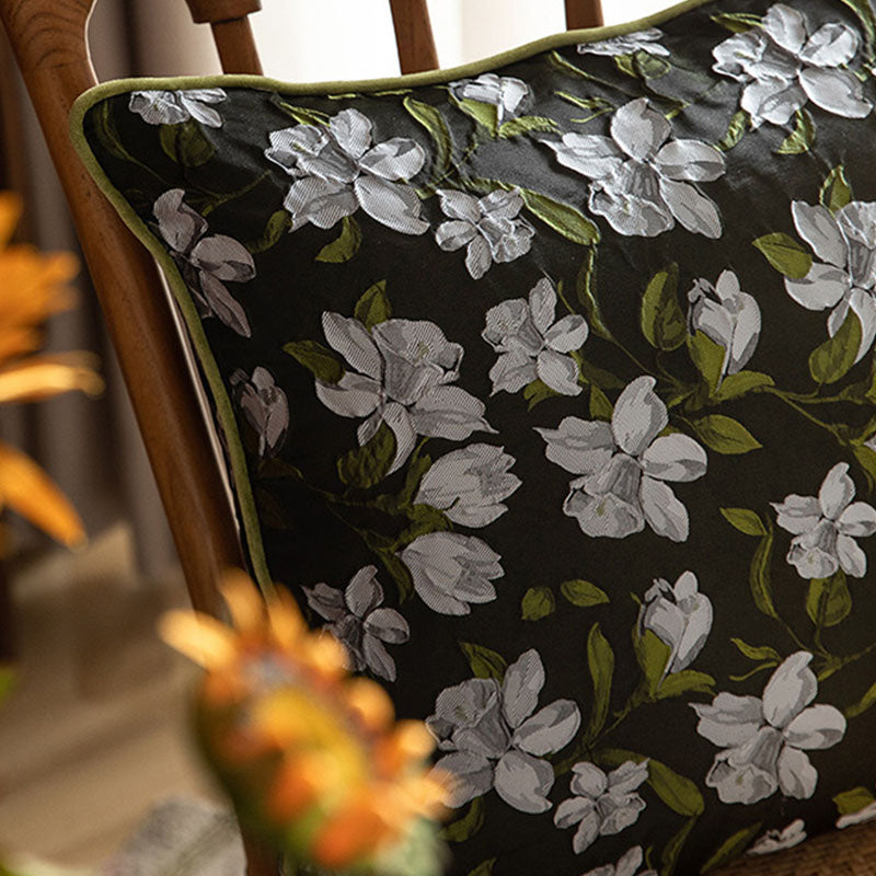 Gardenia Floral Pattern Zipper Pillowcase
