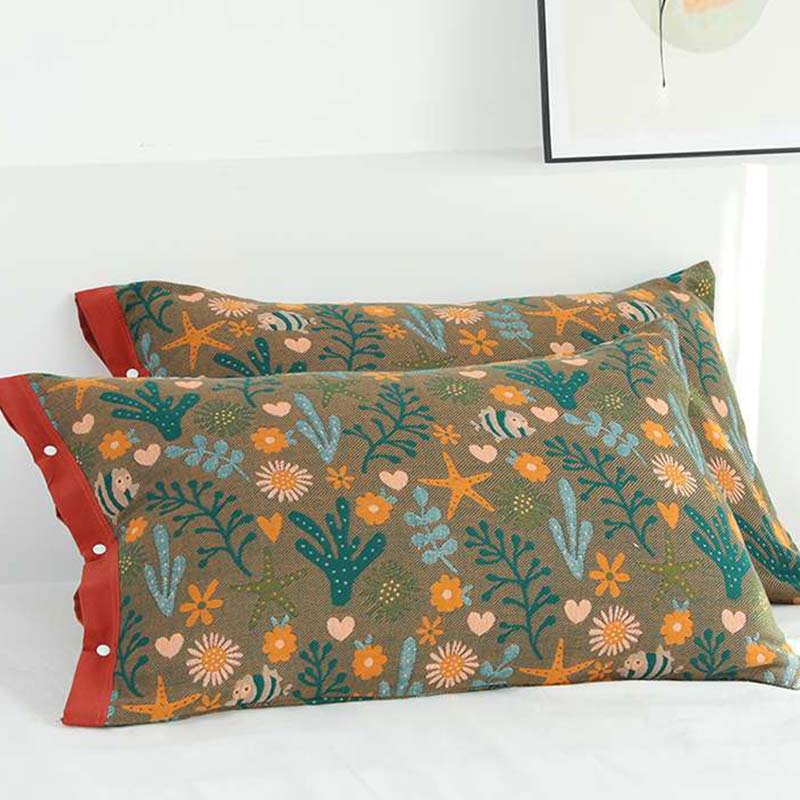 Rural Flower Pattern Pillowcases Pillow Covers (2PCS)