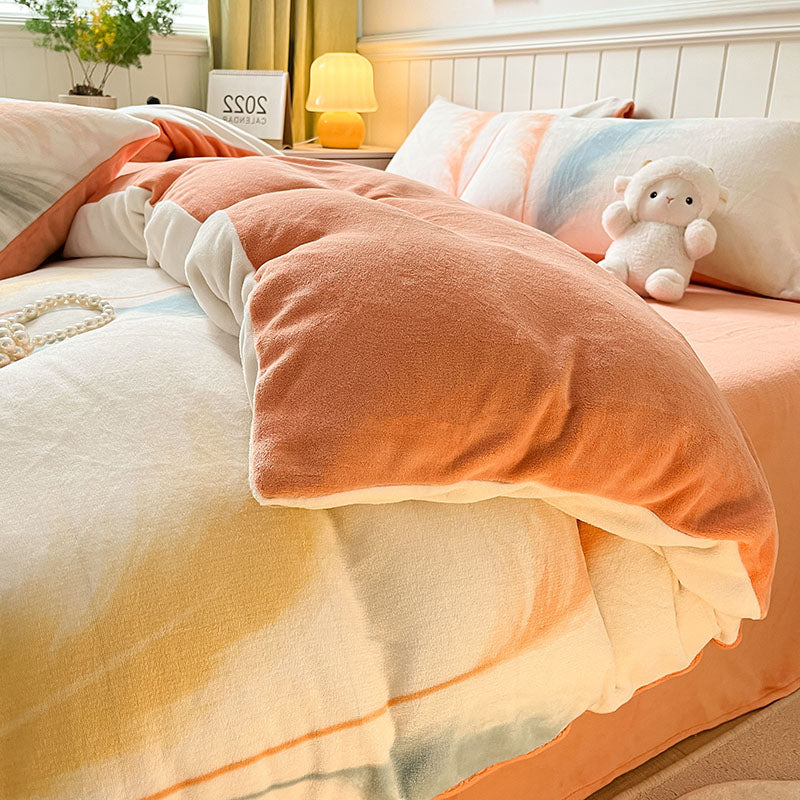 Thickened Winter Double-sided Milk Velvet Bed Sheet And Quilt Cover
